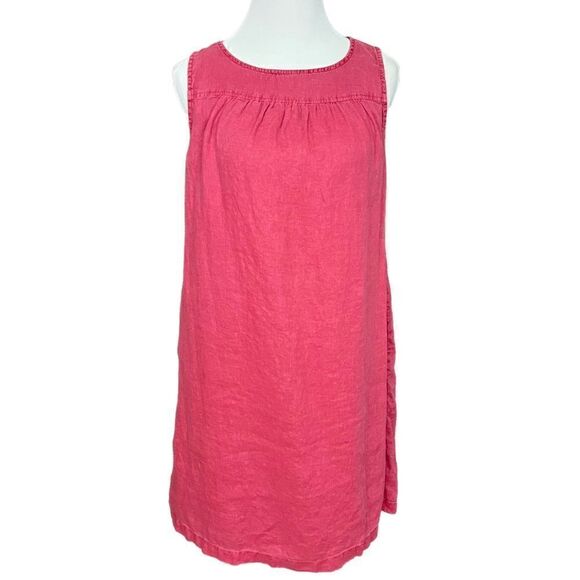 Cynthia Rowley Linen Sleeveless Dress Deep Pink M - Picture 1 of 7